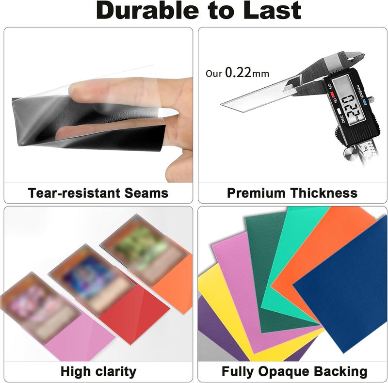 Fabmaker أكمام بطاقات سوداء 200 حزمة متوافقة مع أكمام بطاقات MTG إنهاء غير لامع قوي، مثالي للخلط - حماية جميع بطاقاتك القابلة للتداول، لا تمزق أبداً 66x91 مم - Image 3